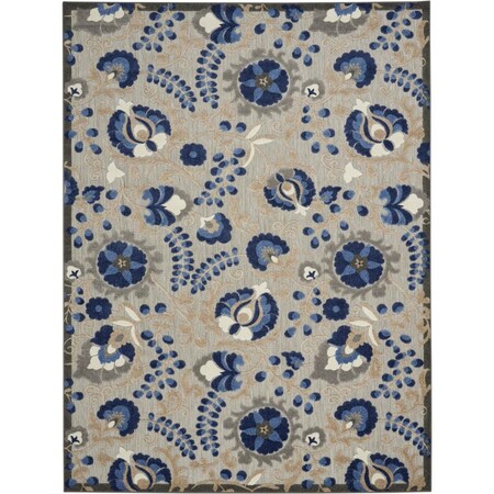 Palacedesigns 7 x 10 ft. Natural & Blue Indoor & Outdoor Area Rug PA3663788
